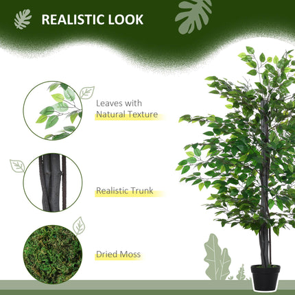 145cm Artificial Banyan Tree with Cement Pot - Green