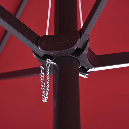 4.6m Double-Sided Patio Parasol with UV Protection - Wine Red