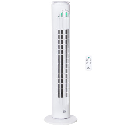 30'' Freestanding Tower Fan with 3 Speeds, 3 Modes, 10h Timer & 70° Oscillation - White
