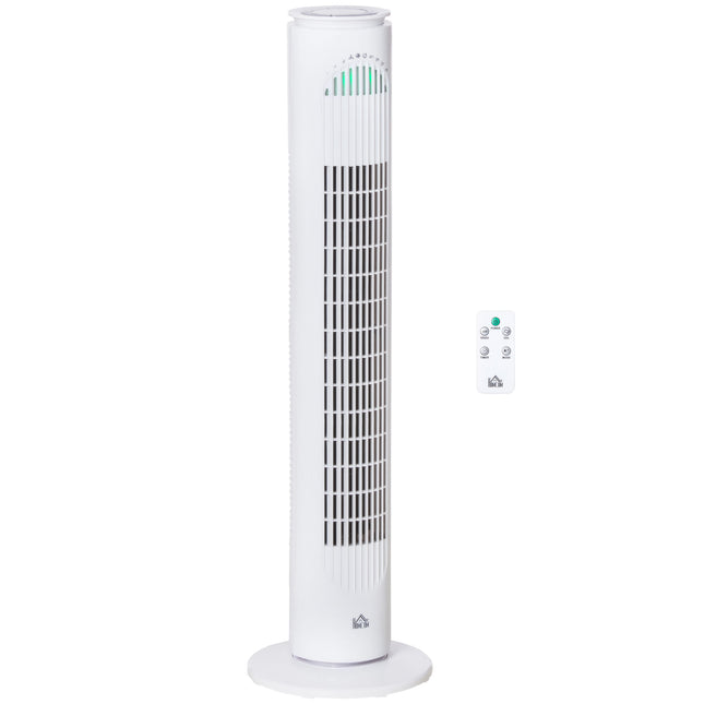 30'' Freestanding Tower Fan with 3 Speeds, 3 Modes, 10h Timer & 70° Oscillation - White