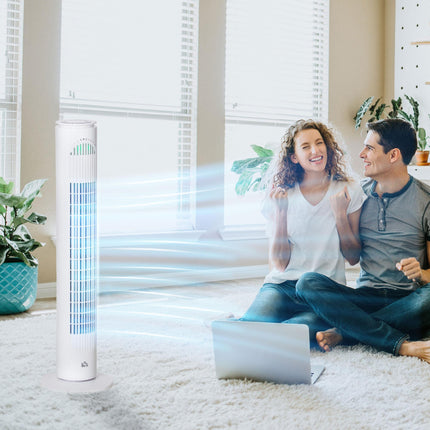 30'' Freestanding Tower Fan with 3 Speeds, 3 Modes, 10h Timer & 70° Oscillation - White
