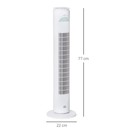 30'' Freestanding Tower Fan with 3 Speeds, 3 Modes, 10h Timer & 70° Oscillation - White