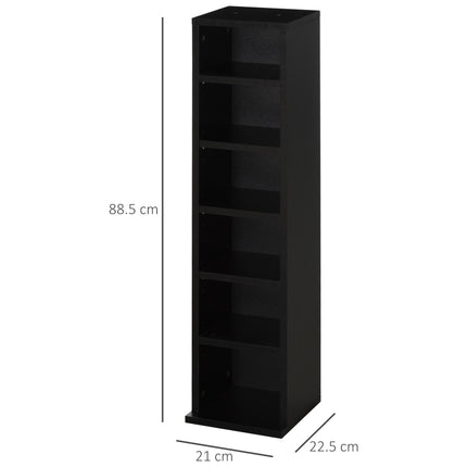 204 CD Media Display Shelf Unit Set of 2 Blu-Ray Tower Rack w/ Adjustable Shelve