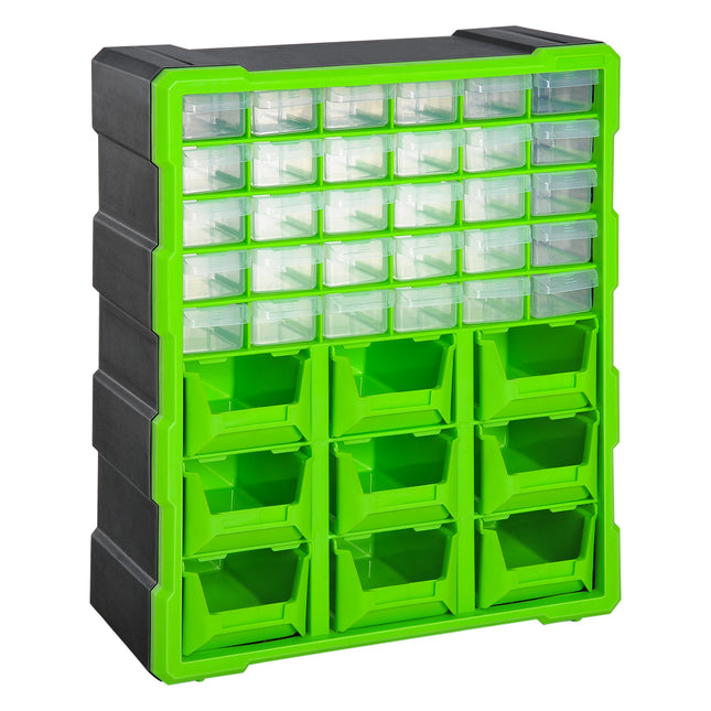 Plastic 39 Drawer Parts Organiser Wall Mount Storage Cabinet Garage Small Nuts B