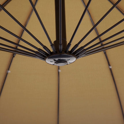 3 Metre Cantilever Garden Parasol with Crank Handle and Cross Base - Beige