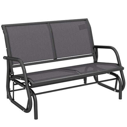 2-Person Outdoor Glider Bench Patio Double Swing Gliding Chair Loveseat w/Power