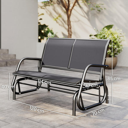 2-Person Outdoor Glider Bench Patio Double Swing Gliding Chair Loveseat w/Power
