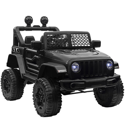 12V Kids Electric Ride On Off-road Car Truck with 2 Motors, Remote Control, Horn & Lights for Ages 3-6 - Black