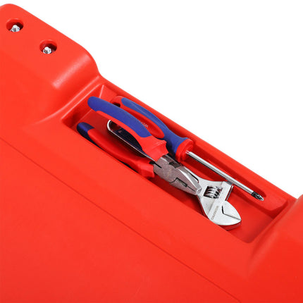 Mechanic Vehicle Creeper with Padded Headrest, Tool Trays & Rolling Castors for Garage Repair - Red