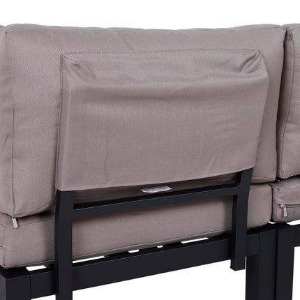 3 Piece Aluminium Frame Garden Furniture Set with Sofa, Chaise Lounge & Coffee Table - Mixed Grey