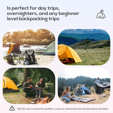 6 Person Dome Camping Tent with UV Protection - Grey