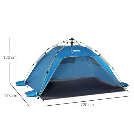 Pop-Up Beach Tent for 1-2 Persons UV Protection Waterproof - Blue