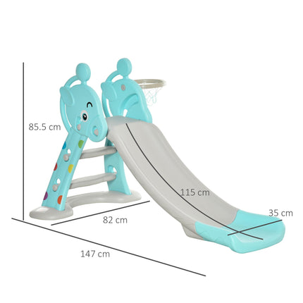 Kids Slide 2 in 1 Toddler Freestanding slide with Basketball Hoop Indoor/Outdoor