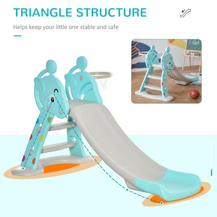Kids Slide 2 in 1 Toddler Freestanding slide with Basketball Hoop Indoor/Outdoor