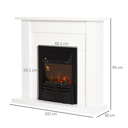 40" Electric Firplace Suites & Mantelpiece w/LED Flames Remote Marble Stone Mode