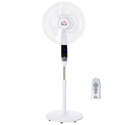 54'' Pedestal Stand Fan with 3 Speeds, 3 Modes, 85° Oscillation & LED Panel - Black & White