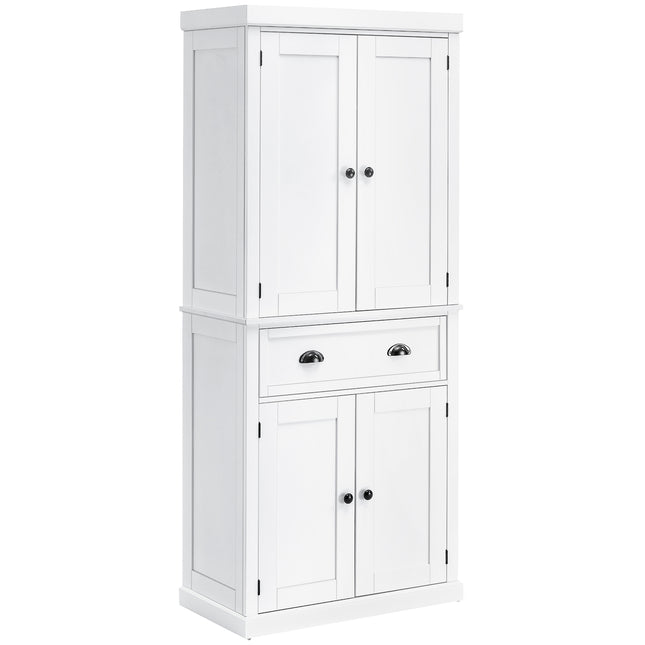 Freestanding Kitchen Cupboard, 184cm Tall Storage Cabinet with Doors and Shelves