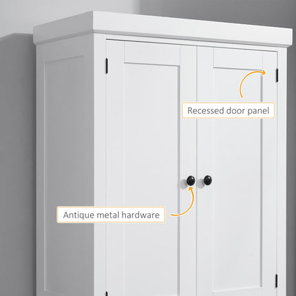 Freestanding Kitchen Cupboard, 184cm Tall Storage Cabinet with Doors and Shelves