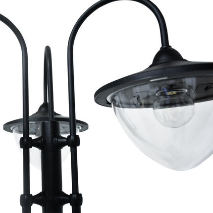 3 Head Solar LED Lamp Post with Planter 189cm - Black