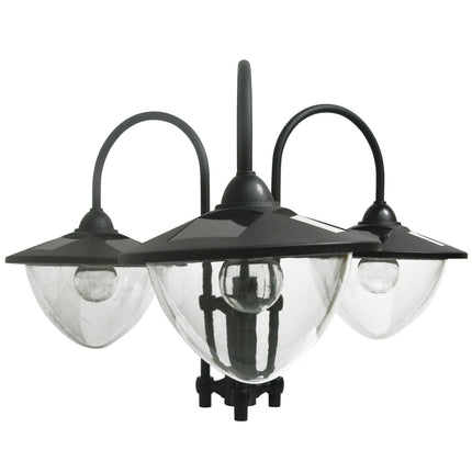 3 Head Solar LED Lamp Post with Planter 189cm - Black