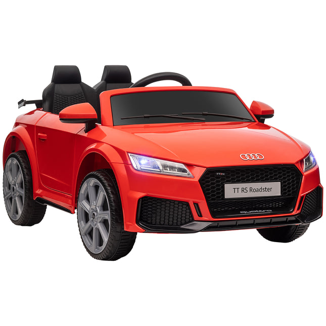 Audi TT RS 12V Rechargeable Ride-On Car with Remote, Lights, Horn, MP3 Player, Seat Belt - Red