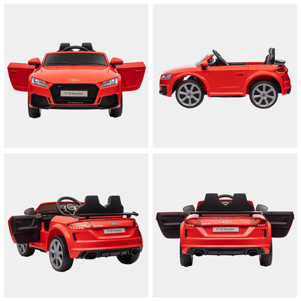 Audi TT RS 12V Rechargeable Ride-On Car with Remote, Lights, Horn, MP3 Player, Seat Belt - Red