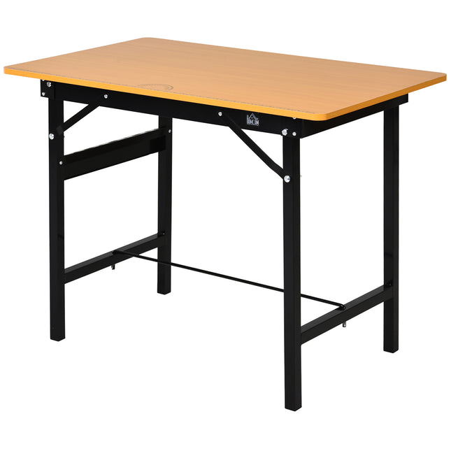 Foldable Garage Work Bench MDF Workstation with Ruler & Protractor - Yellow Black