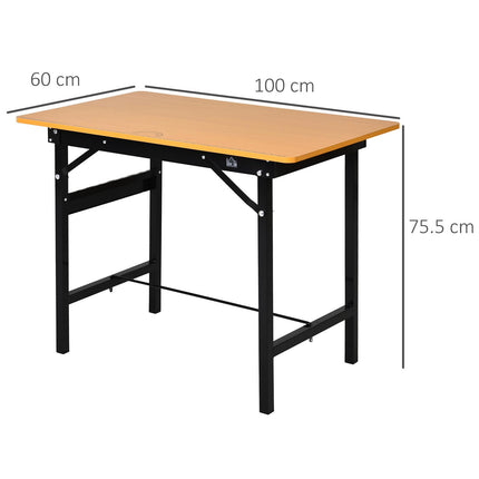 Foldable Garage Work Bench MDF Workstation with Ruler & Protractor - Yellow Black