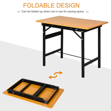 Foldable Garage Work Bench MDF Workstation with Ruler & Protractor - Yellow Black