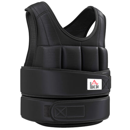 Adjustable 20kg Metal Sand Weight Vest - Black