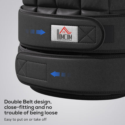 Adjustable 20kg Metal Sand Weight Vest - Black