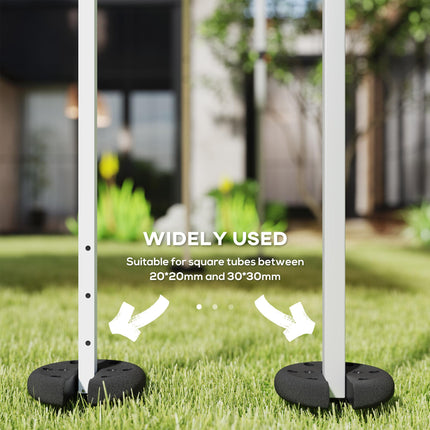 Gazebo Weight Set of 4 for Tent Canopy 8.8KG Cement Filled Bases - Black