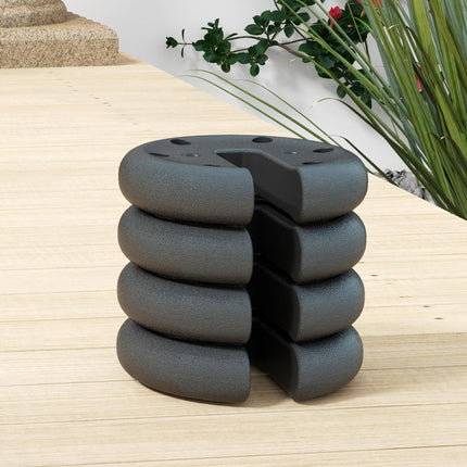 Gazebo Weight Set of 4 for Tent Canopy 8.8KG Cement Filled Bases - Black