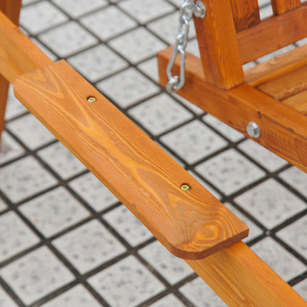 3 Seater Wooden Garden Swing Seat with Sun Shade Canopy - Cream White
