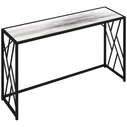 120 cm Industrial Console Sofa Table with Metal Frame - Grey