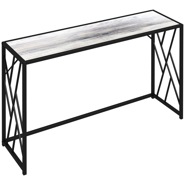 120 cm Industrial Console Sofa Table with Metal Frame - Grey