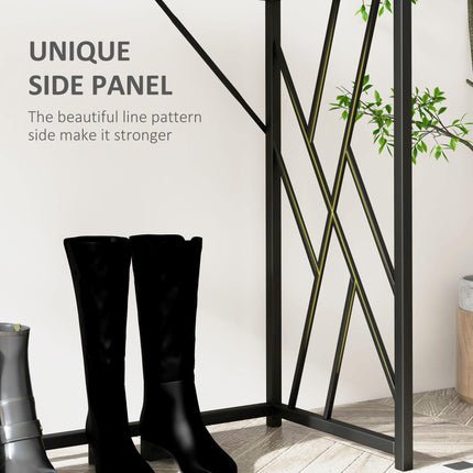 120 cm Industrial Console Sofa Table with Metal Frame - Grey