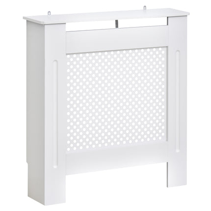Wooden Radiator Cover Heating Cabinet Small with Diamond Grill Design - White
