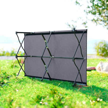 Portable Double Folding Camping Cot for Comfortable Sleep - Grey