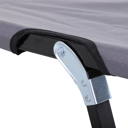 Portable Double Folding Camping Cot for Comfortable Sleep - Grey