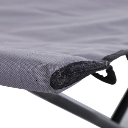 Portable Double Folding Camping Cot for Comfortable Sleep - Grey