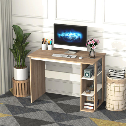 Computer Desk, Writing Desk with 3-Tier Storage Shelf, Work Table for Home Offic