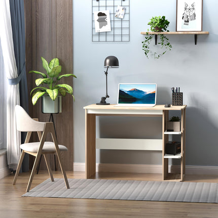 Computer Desk, Writing Desk with 3-Tier Storage Shelf, Work Table for Home Offic