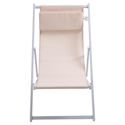 Set of 2 Folding Garden Beach Aluminium Frame Deck Chairs Deckchairs Seaside Fol