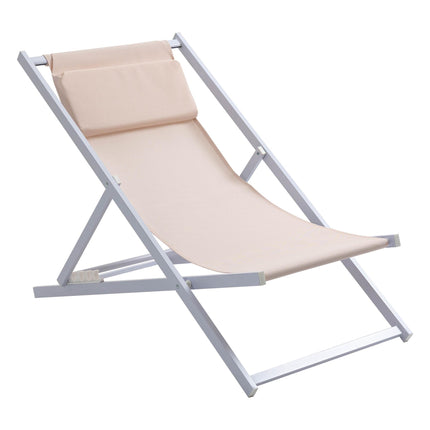Set of 2 Folding Garden Beach Aluminium Frame Deck Chairs Deckchairs Seaside Fol