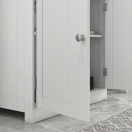 Under Sink Bathroom Storage Cabinet 2-Tier Vanity Unit with Shelves - White