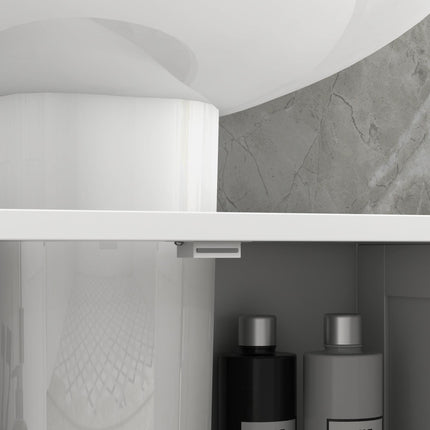 Under Sink Bathroom Storage Cabinet 2-Tier Vanity Unit with Shelves - White