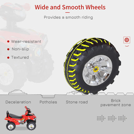 Kids Ride On Quad Bike 60x38x42 cm with Horn, Music & LED Light - Red