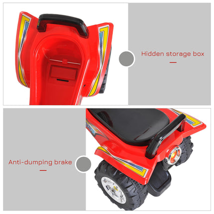 Kids Ride On Quad Bike 60x38x42 cm with Horn, Music & LED Light - Red