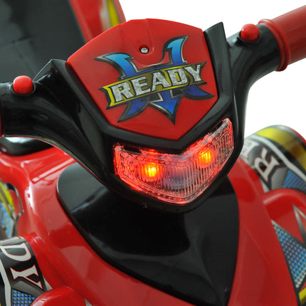 Kids Ride On Quad Bike 60x38x42 cm with Horn, Music & LED Light - Red